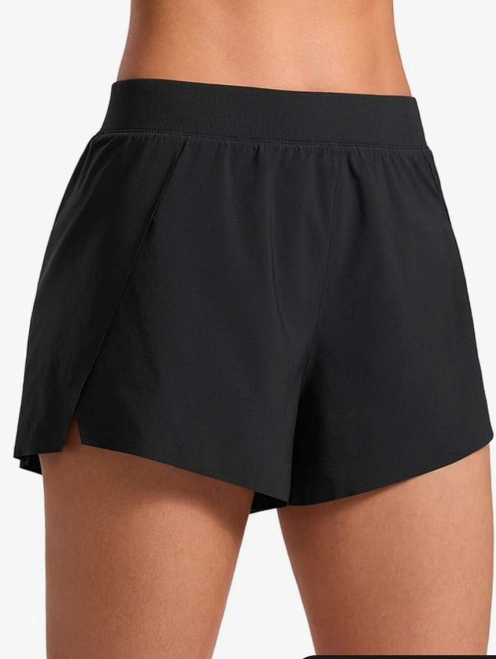 LIKE NEW Crz Yoga V Split Running Shorts, Black, Size Medium
